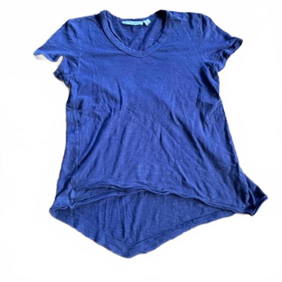 Wilt Raw Edge Asymmetrical Slub Tee Purple Indigo Women’s Size Small - Picture 2 of 7